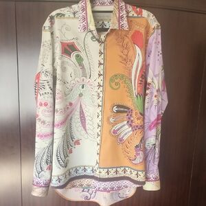 Etro Colorful Paisley Button Down Shirt
